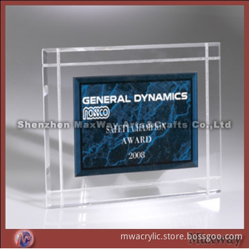 Elegant Rectangle Clear Acrylic/Plexiglass Award/Gift with Your Logo